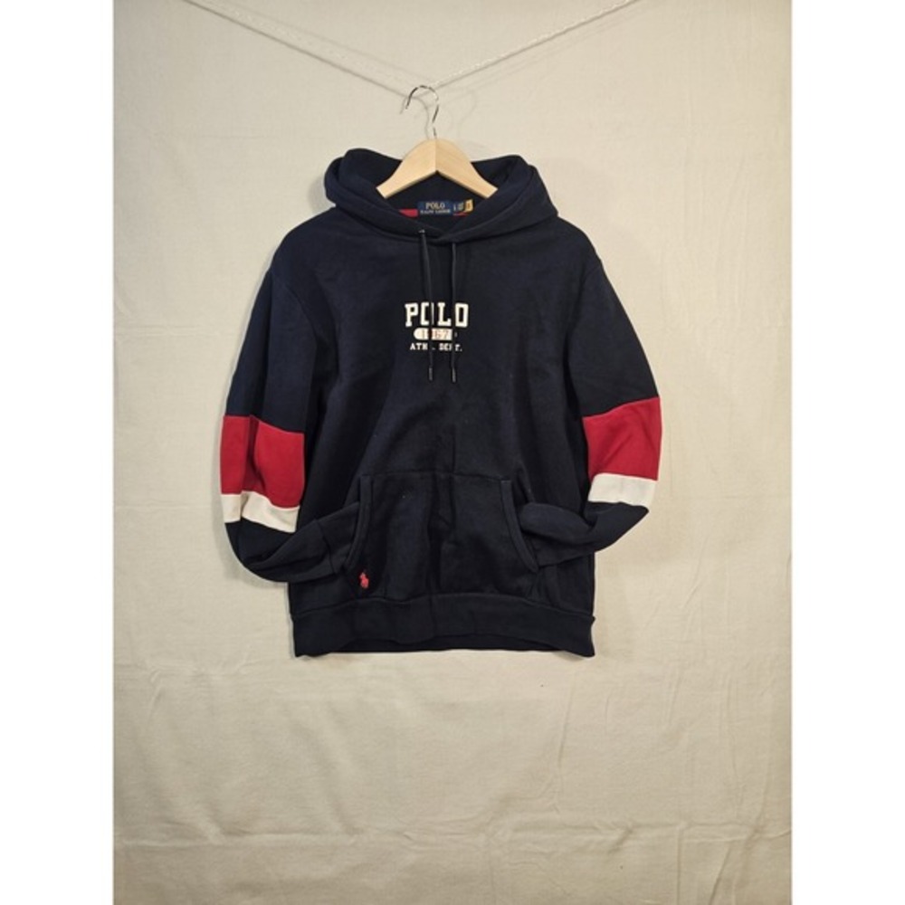 Polo Ralph Lauren Hoodie Navy With Polo Horse & Stripes Athletic Size 1XL K026